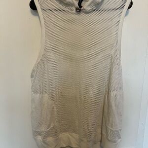 Torrid Active White Mesh Sleeveless Hoodie